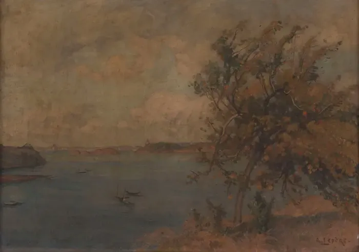 Framed Print : At the seaside. Creator: Auguste Lepere Framed Print : At the seaside. Creator: Auguste Lepere