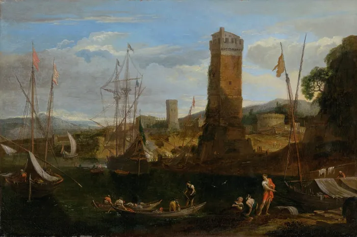Framed Print : Seaside Landscape I, 1660. Creator: Adriaan van der Cabel Framed Print : Seaside Landscape I, 1660. Creator: Adriaan van der Cabel