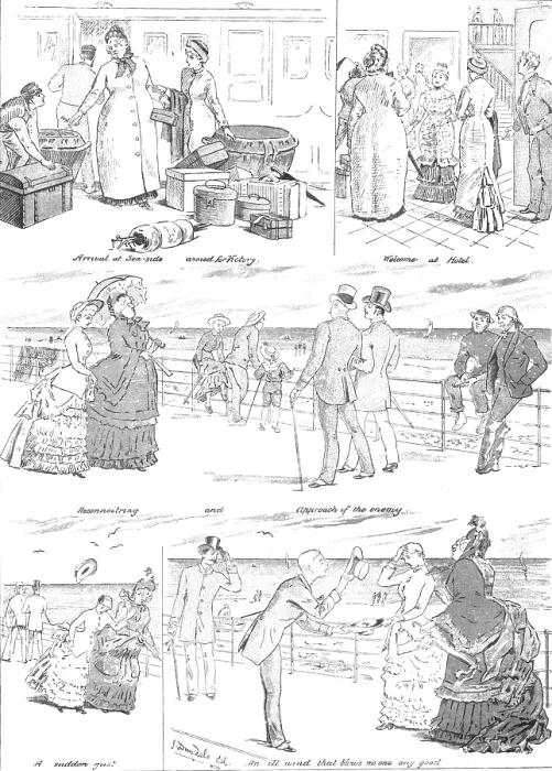 Framed Print : A Seaside Romance, 1883. Creator: Unknown Framed Print : A Seaside Romance, 1883. Creator: Unknown