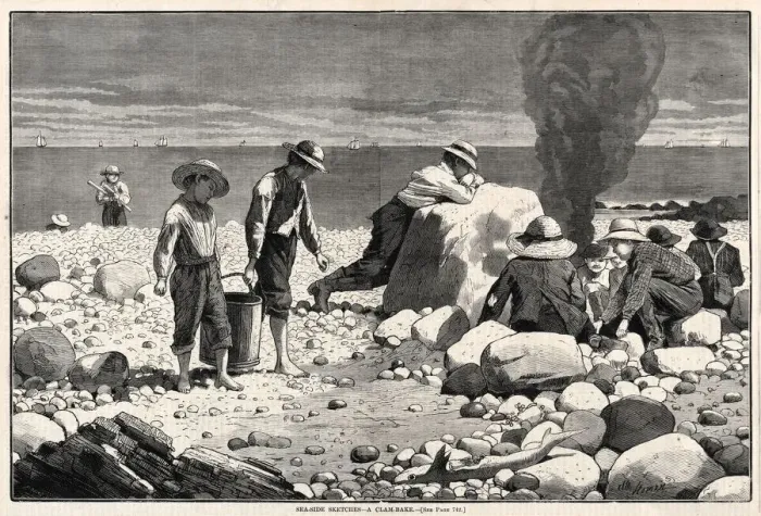 Framed Print : Seaside Sketches - A Clam-Bake, 1873. Creator: Winslow Homer (American, 1836-1910) Framed Print : Seaside Sketches - A Clam-Bake, 1873. Creator: Winslow Homer (American, 1836-1910)