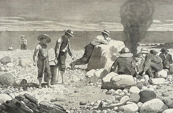Seaside Sketches - A Clam-bake, 1873. Creator: Unknown