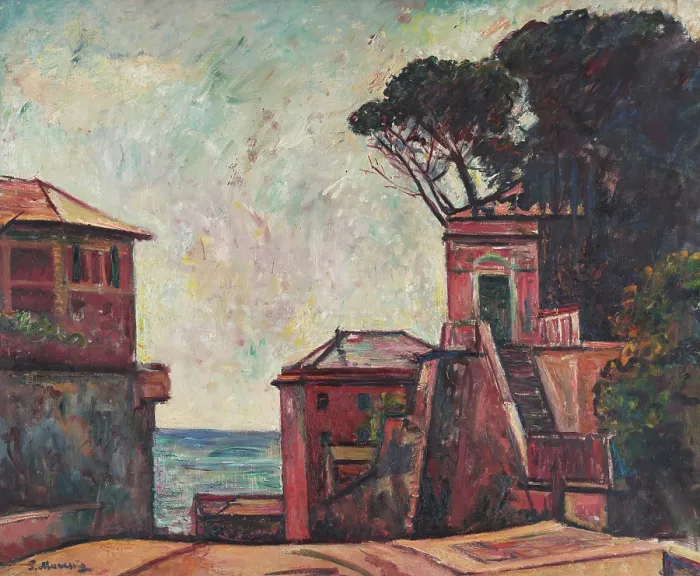 Framed Print : Seaside Villa, c1929. Creator: Marussig, Pietro (1879-1937)