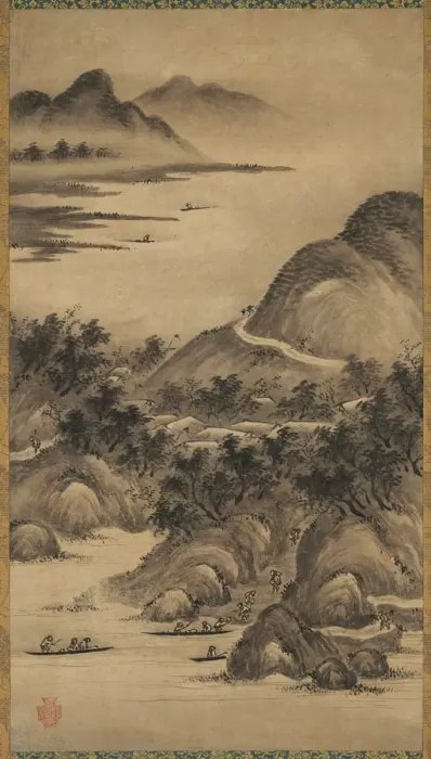 Framed Print : Seasonal Landscapes, mid- to late 1500s. Creator: Kano Hideyori (Japanese, active