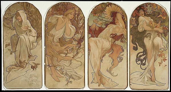 The Seasons, 1897. Creator: Alphonse Mucha