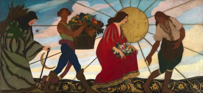 Framed Print : The Four Seasons, 1923. Creator: William Clarke Rice Framed Print : The Four Seasons, 1923. Creator: William Clarke Rice