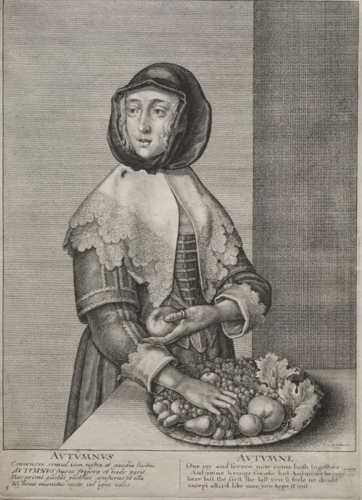 Framed Print : The Four Seasons: Autumn, 1641. Creator: Wenceslaus Hollar (Bohemian, 1607-1677)