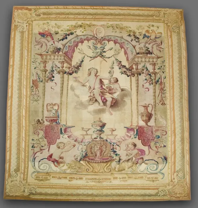 Framed Print : Seasons: Autumn, Bacchus, 1700s. Creator: Gobelins (French) Framed Print : Seasons: Autumn, Bacchus, 1700s. Creator: Gobelins (French)