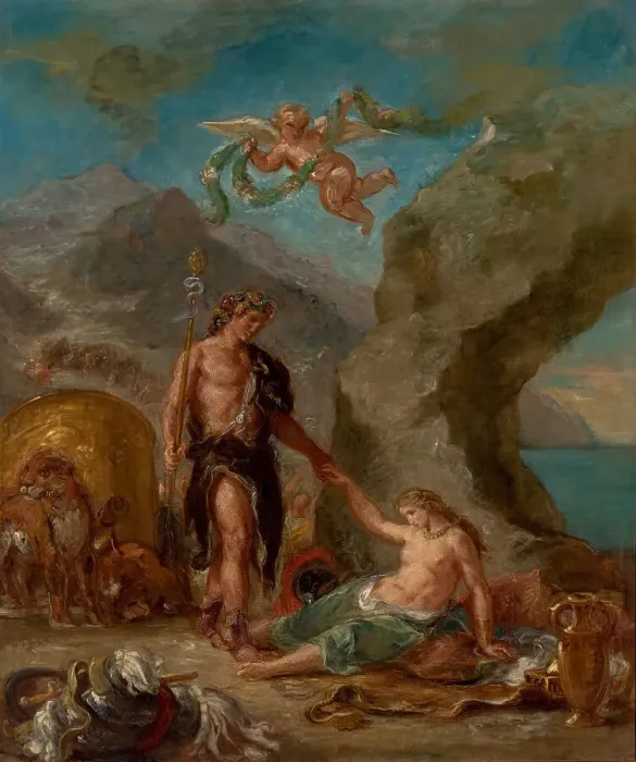 Framed Print : Four Seasons, Autumn: Bacchus and Ariadne, 1856-1863. Creator: Delacroix, Eugène (1798-1863) Framed Print : Four Seasons, Autumn: Bacchus and Ariadne, 1856-1863. Creator: Delacroix, Eugène (1798-1863)
