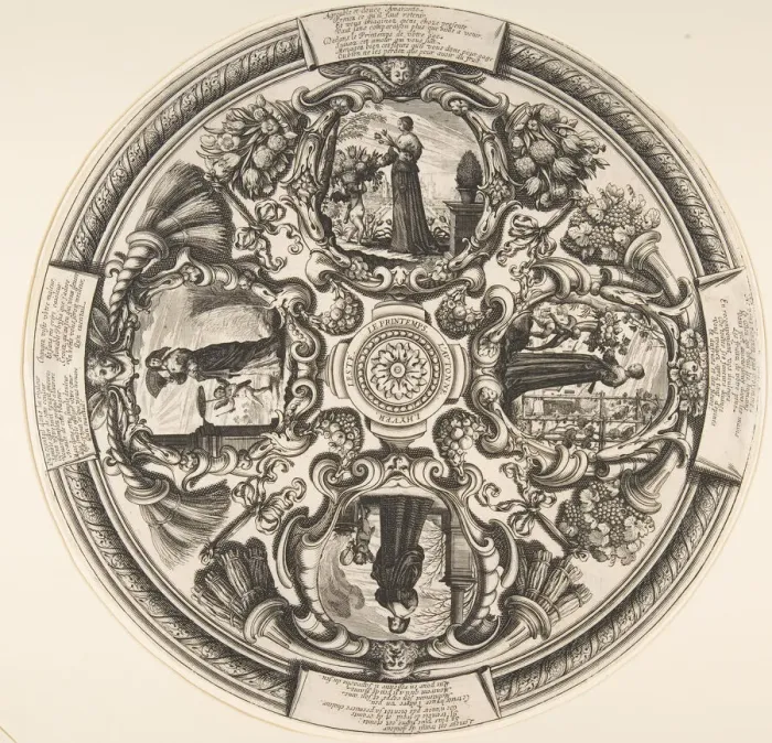 Framed Print : The Four Seasons, mid to late 17th century. Creator: Abraham Bosse Framed Print : The Four Seasons, mid to late 17th century. Creator: Abraham Bosse