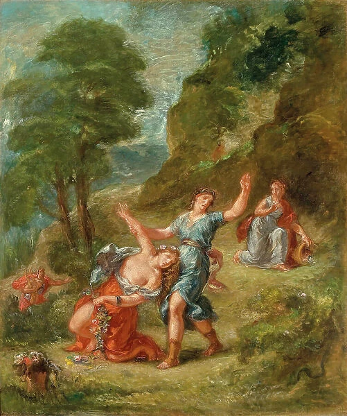 Four Seasons, The Spring: Eurydice Bitten by a Serpent while Picking Flowers..., 1856-1863. Creator: Delacroix, Eugène (1798-1863)