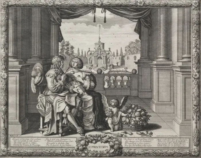 Framed Print : The Four Seasons: Springtime, 1635. Creator: Abraham Bosse (French, 1602-1676) Framed Print : The Four Seasons: Springtime, 1635. Creator: Abraham Bosse (French, 1602-1676)