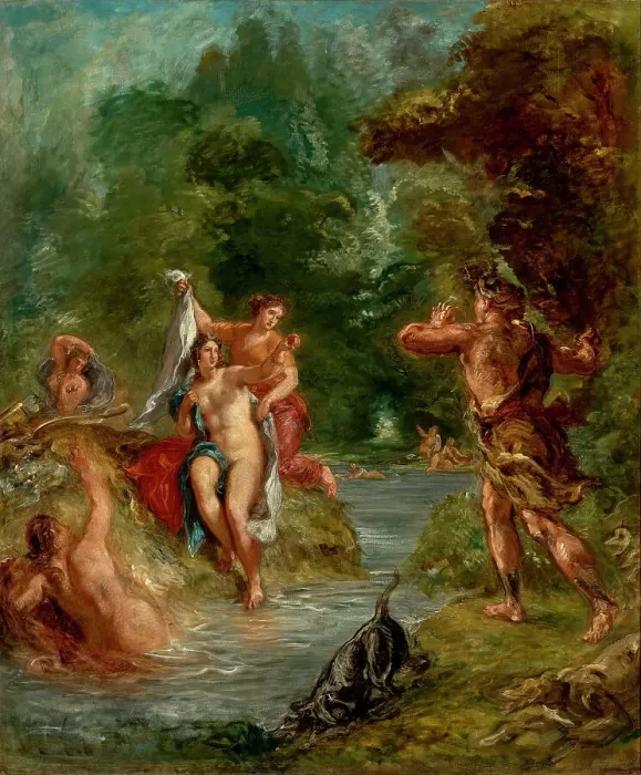 Framed Print : Four Seasons, Summer: Diana surprised by Actaeon, 1856-1863. Creator: Delacroix, Eugène (1798-1863) Framed Print : Four Seasons, Summer: Diana surprised by Actaeon, 1856-1863. Creator: Delacroix, Eugène (1798-1863)