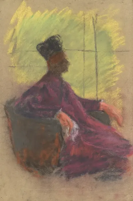 Framed Print : Seated, 1880 / 1880. Creator: Ladislav Mednyanszky Framed Print : Seated, 1880 / 1880. Creator: Ladislav Mednyanszky