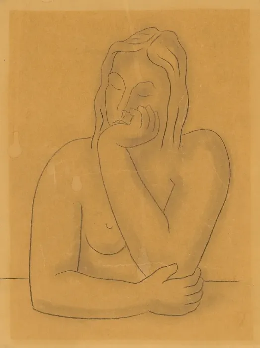 Framed Print : Seated, 1938-1945. Creator: Mikulas Galanda Framed Print : Seated, 1938-1945. Creator: Mikulas Galanda
