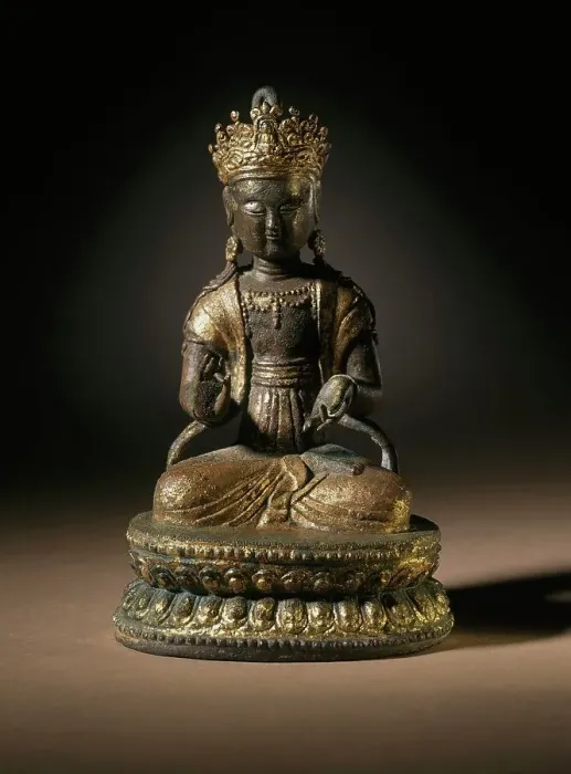 Framed Print : Seated Avalokiteshvara (Kwanum), the Bodhisattva of Mercy, 15th-early 16th century. Creator: Unknown Framed Print : Seated Avalokiteshvara (Kwanum), the Bodhisattva of Mercy, 15th-early 16th century. Creator: Unknown