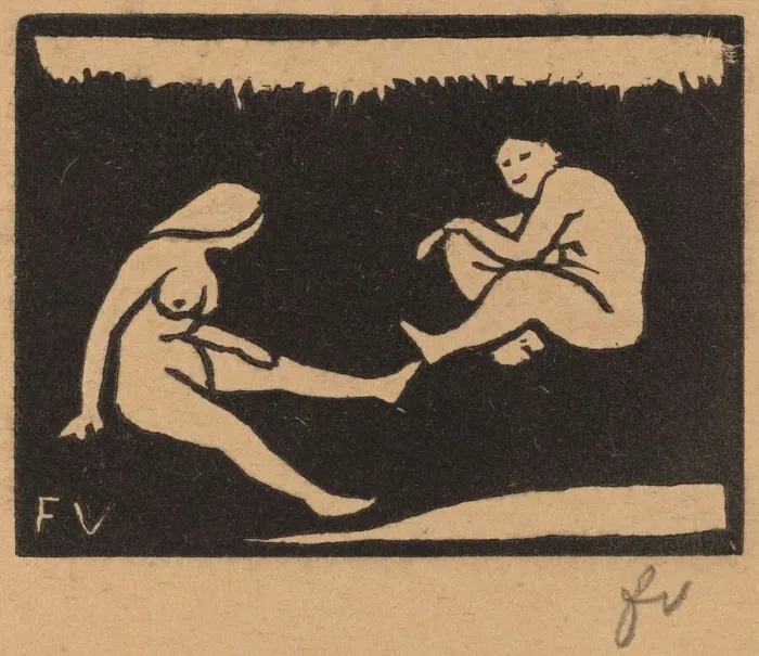 Framed Print : Two Seated Bathers (Deux baigneuses assises), 1893. Creator: Felix Vallotton Framed Print : Two Seated Bathers (Deux baigneuses assises), 1893. Creator: Felix Vallotton