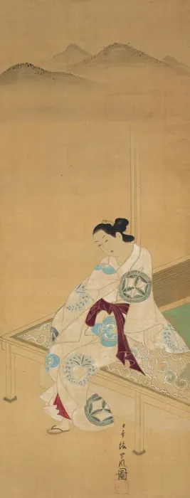 Framed Print : Seated Beauty, c. 1730. Creator: Tosendo Rifu Framed Print : Seated Beauty, c. 1730. Creator: Tosendo Rifu