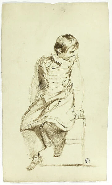 Seated Boy, Looking Sideways, c. 1830. Creators: Thomas Jones Barker, Thomas Barker