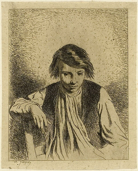 Seated Boy, n. d. Creator: Charles Emile Jacque