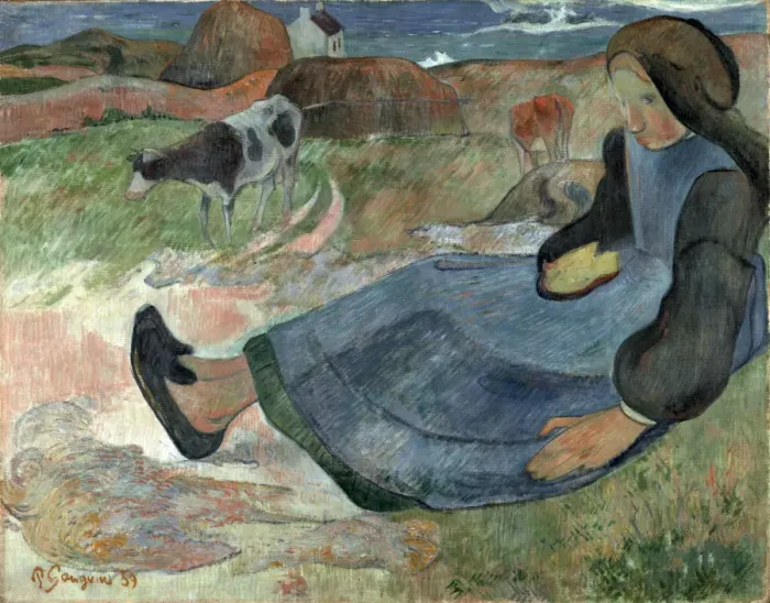 Framed Print : Seated Breton Girl Framed Print : Seated Breton Girl