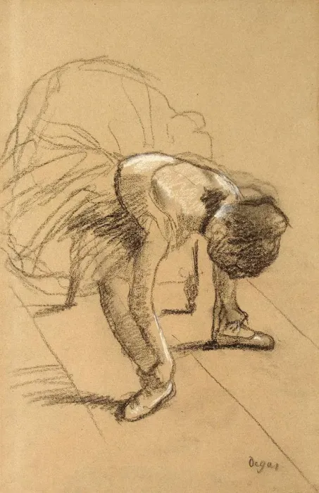 Framed Print : Seated Dancer Adiusting her Shoes, c1876. Artist: Edgar Degas