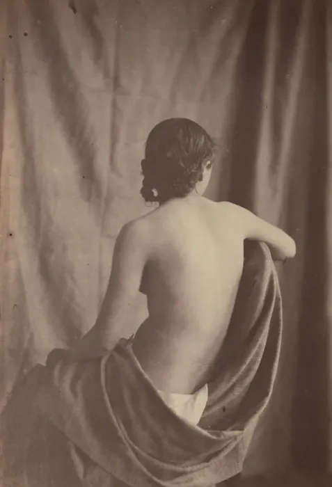 Framed Print : [Seated Female Nude], 1853-54. Creator: Eugene Durieu