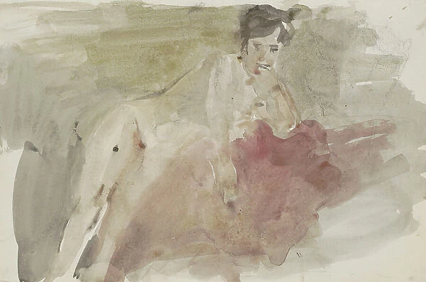 Seated Female Nude, 1875-1934. Creator: Isaac Lazerus Israels