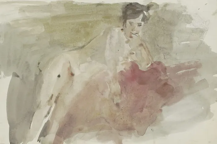 Framed Print : Seated Female Nude, 1875-1934. Creator: Isaac Lazerus Israels Framed Print : Seated Female Nude, 1875-1934. Creator: Isaac Lazerus Israels