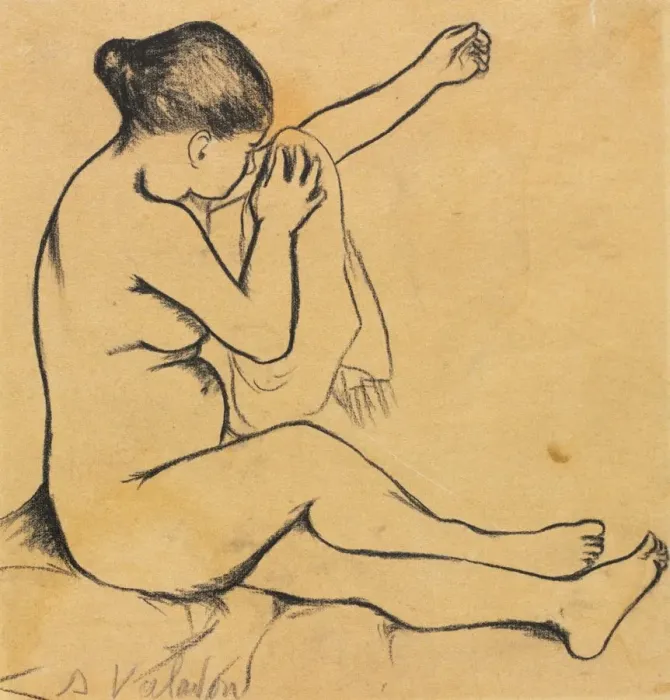 Framed Print : Seated Female Nude, first third 1900s. Creator: Suzanne Valadon (French, 1865-1938) Framed Print : Seated Female Nude, first third 1900s. Creator: Suzanne Valadon (French, 1865-1938)