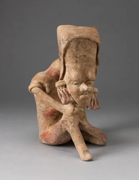 Framed Print : Seated Figure with an Elongated Head and Chin Placed on Knee, 300 B. C. / A. D. 300 Framed Print : Seated Figure with an Elongated Head and Chin Placed on Knee, 300 B. C. / A. D. 300