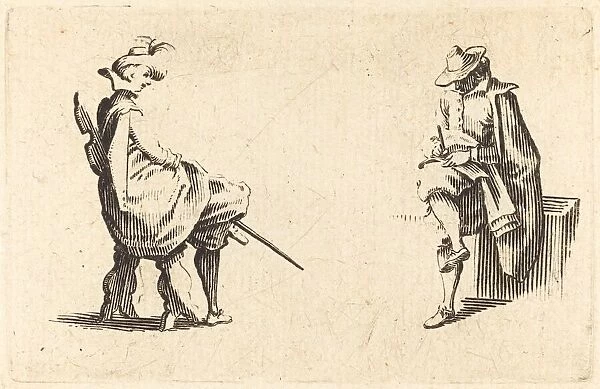 Two Seated Figures, c. 1622. Creator: Jacques Callot