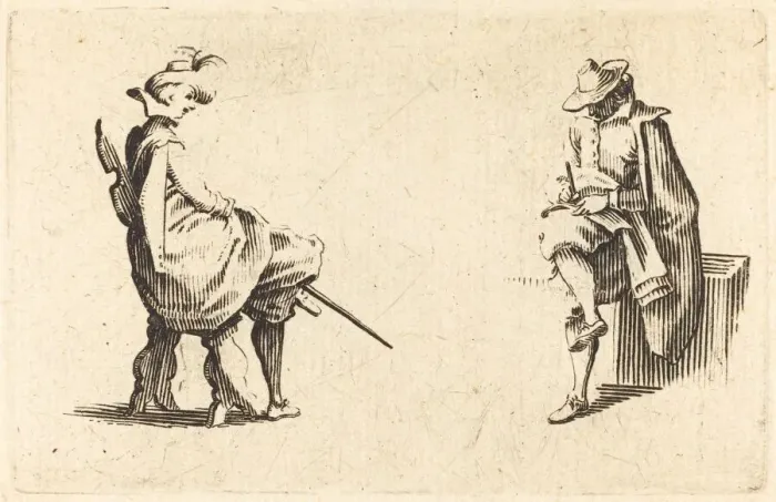 Framed Print : Two Seated Figures, c. 1622. Creator: Jacques Callot Framed Print : Two Seated Figures, c. 1622. Creator: Jacques Callot