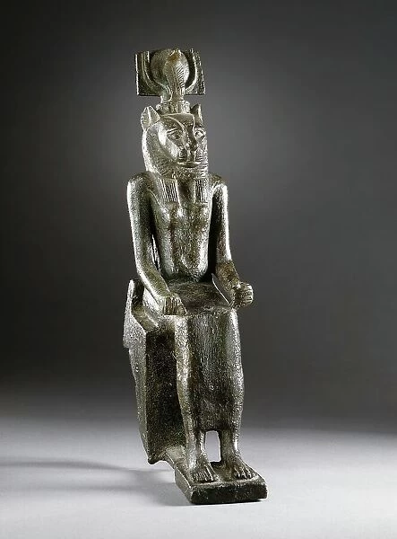 Seated Figurine of Goddess Wadjet, 26th Dynasty (664-525 BCE). Creator: Unknown