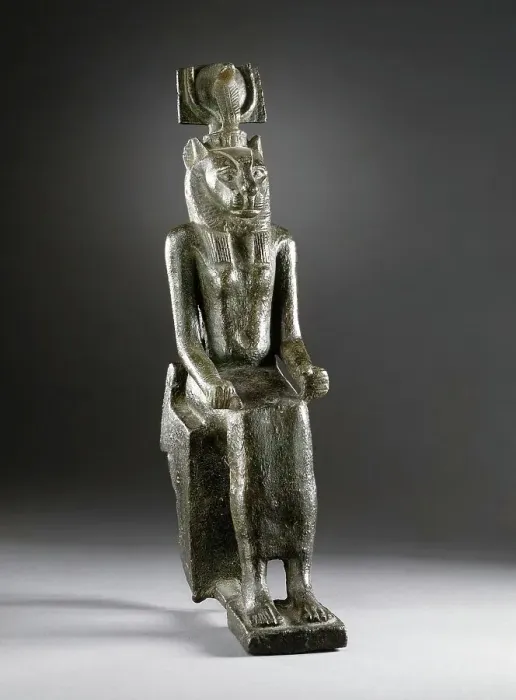 Framed Print : Seated Figurine of Goddess Wadjet, 26th Dynasty (664-525 BCE). Creator: Unknown Framed Print : Seated Figurine of Goddess Wadjet, 26th Dynasty (664-525 BCE). Creator: Unknown