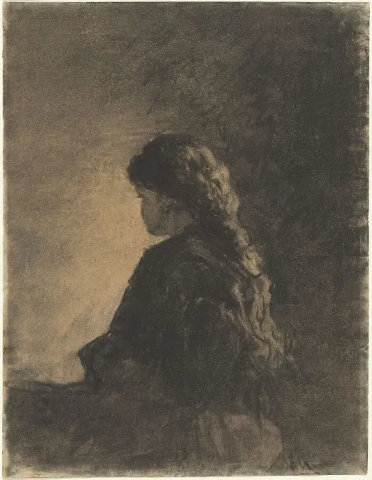 Framed Print : Seated Girl, c. 1875. Creator: William Morris Hunt Framed Print : Seated Girl, c. 1875. Creator: William Morris Hunt