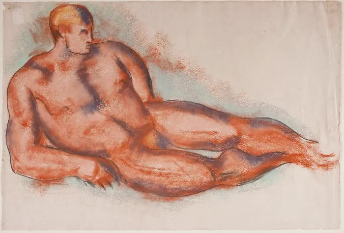 Framed Print : Seated Male Nude, 1923. Creator: Marsden Hartley Framed Print : Seated Male Nude, 1923. Creator: Marsden Hartley