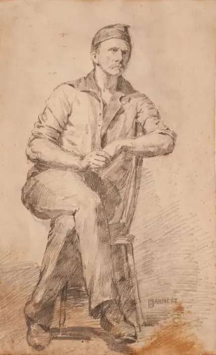 Framed Print : Seated Man, c. 1870. Creator: William Michael Harnett Framed Print : Seated Man, c. 1870. Creator: William Michael Harnett