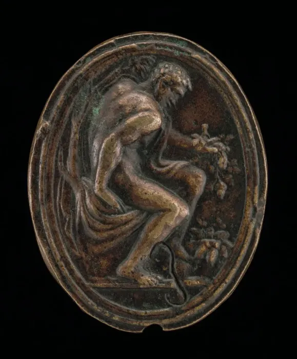 Framed Print : A Seated Man. Creator: Valerio Belli