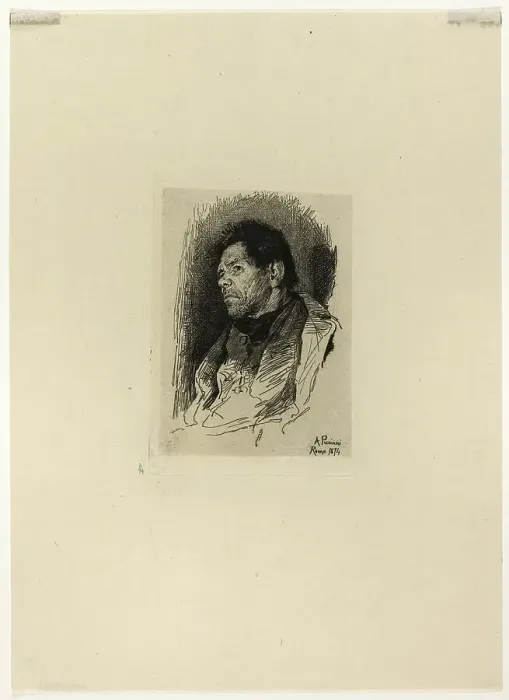 Framed Print : Seated Man Facing Left, 1874. Creator: Antonio Piccinni Framed Print : Seated Man Facing Left, 1874. Creator: Antonio Piccinni