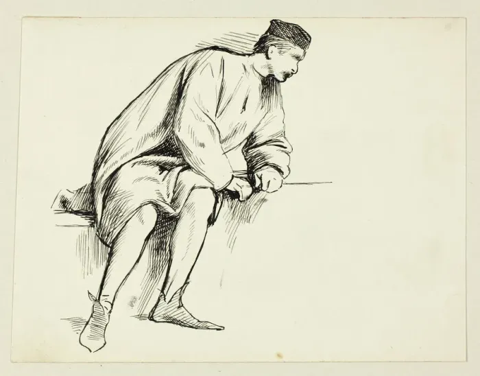 Framed Print : Seated Man Leaning on his Arm, n. d. Creator: Henry Stacy Marks Framed Print : Seated Man Leaning on his Arm, n. d. Creator: Henry Stacy Marks