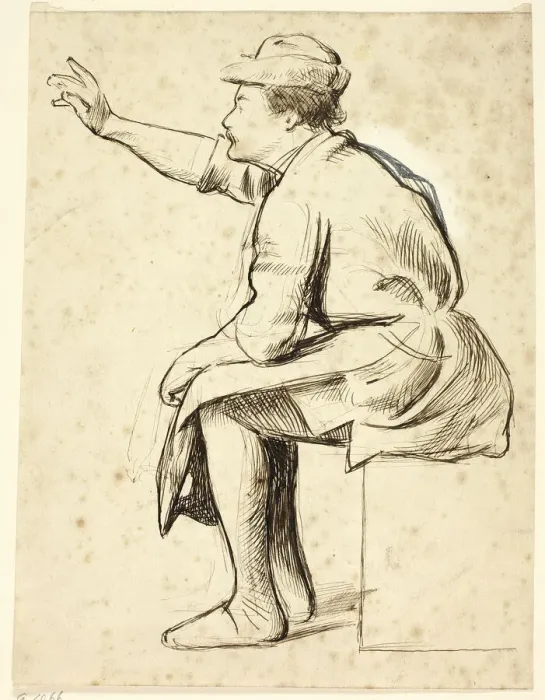 Framed Print : Seated Man with Raised Arm, n. d. Creator: Henry Stacy Marks Framed Print : Seated Man with Raised Arm, n. d. Creator: Henry Stacy Marks
