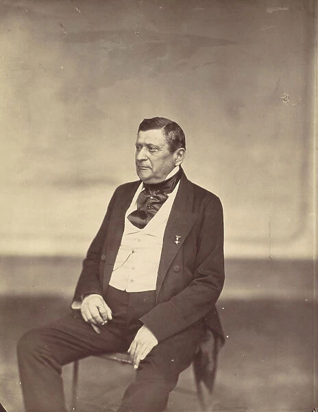 [Seated Man in White Vest and Dark Coat], 1850s-60s. Creator: Franz Antoine
