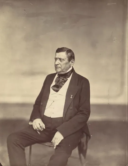 Framed Print : [Seated Man in White Vest and Dark Coat], 1850s-60s. Creator: Franz Antoine