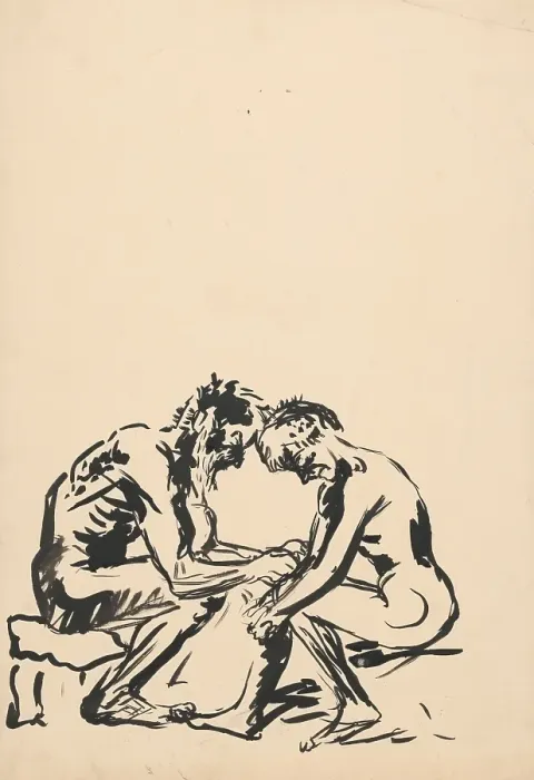 Framed Print : Two seated men, 1940-1944. Creator: Arnold Peter Weisz-Kubincan Framed Print : Two seated men, 1940-1944. Creator: Arnold Peter Weisz-Kubincan