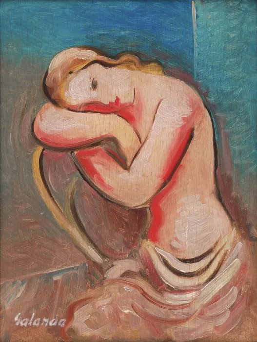 Framed Print : Seated Model, 1936-1937. Creator: Mikulas Galanda Framed Print : Seated Model, 1936-1937. Creator: Mikulas Galanda