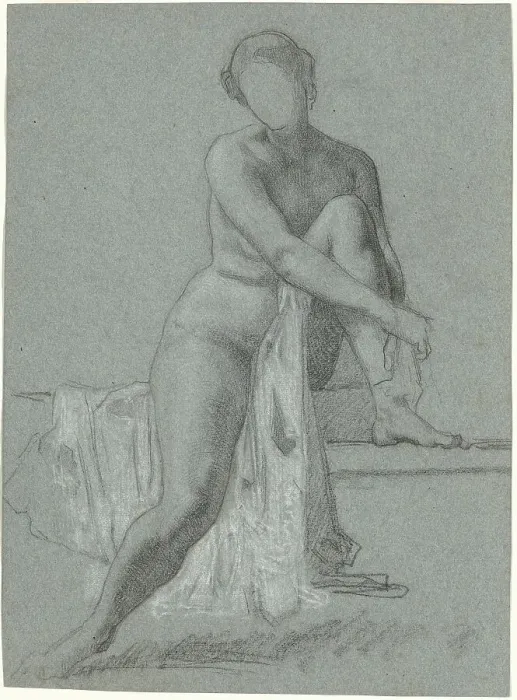 Framed Print : Seated Nude, 1860s-1870s. Creator: William P. Babcock Framed Print : Seated Nude, 1860s-1870s. Creator: William P. Babcock
