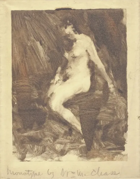 Framed Print : Seated Nude, 1895-1914. Creator: William Merritt Chase Framed Print : Seated Nude, 1895-1914. Creator: William Merritt Chase