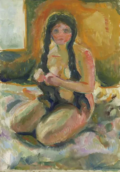 Framed Print : Seated Nude, 1913. Creator: Edvard Munch Framed Print : Seated Nude, 1913. Creator: Edvard Munch