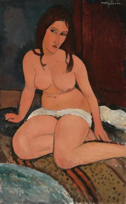 Framed Print : Seated Nude, 1917. Creator: Amadeo Modigliani Framed Print : Seated Nude, 1917. Creator: Amadeo Modigliani