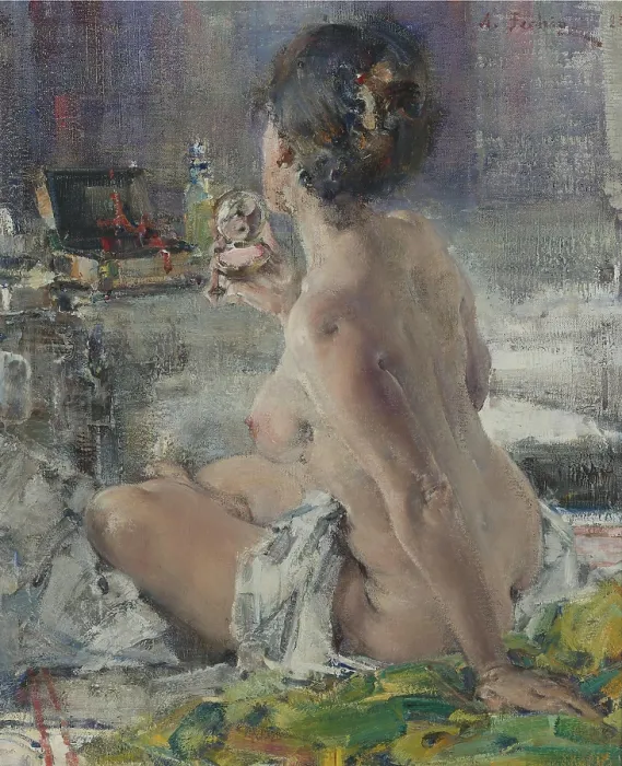 Framed Print : Seated Nude, 1923. Creator: Nikolay Feshin Framed Print : Seated Nude, 1923. Creator: Nikolay Feshin